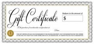 gift certificate